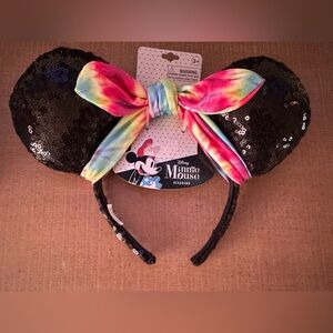 Minnie Ears Headband with Knotted Bow Tie Dye new sequins headband new